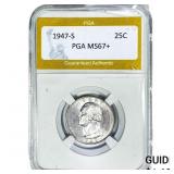 1947-S Washington Silver Quarter PGA MS67+