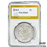 1878-S Morgan Silver Dollar PGA MS64