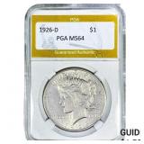 1926-D Silver Peace Dollar PGA MS64
