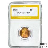 1909 Wheat Cent PGA MS67RD