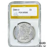1884-O Morgan Silver Dollar PGA MS66