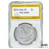 1879-S Rev 78 Morgan Silver Dollar PGA MS63