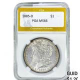 1885-O Morgan Silver Dollar PGA MS66