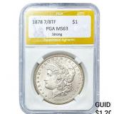 1878 7/8TF Morgan Silver Dollar PGA MS63 Strong