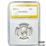 1932-S Washington Silver Quarter PGA MS63+