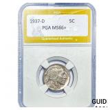 1937-D Buffalo Nickel PGA MS66+
