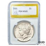 1921 Silver Peace Dollar PGA MS65