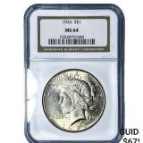 1926 Silver Peace Dollar NGC MS64