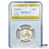 1947-S Washington Silver Quarter PGA MS67