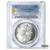 1936 Sliver $1 Canada PCGS MS64+
