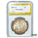 1885-CC Morgan Silver Dollar PGA MS65