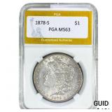 1878-S Morgan Silver Dollar PGA MS63