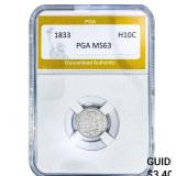 1833 Capped Bust Half Dime PGA MS63