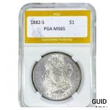 1882-S Morgan Silver Dollar PGA MS65