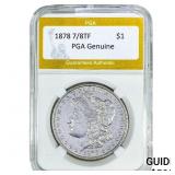 1878 7/8TF Morgan Silver Dollar PGA Genuine