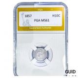 1857 Seated Liberty Half Dime PGA MS61