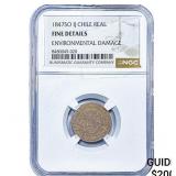 1847 Chile Silver 1 Real NGC Fine Details