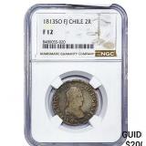 1813 Colonial Spain Silver 2 Reales NGC Fine12