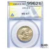 1981-D Susan B. Anthony Dollar ANACS MS67