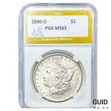 1890-O Morgan Silver Dollar PGA MS65