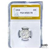 1916 Mercury Silver Dime PGA MS65FB