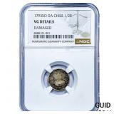1793 Colonial Spain Silver 1/2 Real NGC VG Details