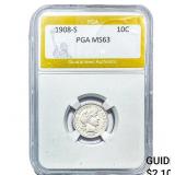 1908-S Barber Dime PGA MS63