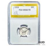 1916 Mercury Silver Dime PGA MS66FB