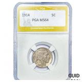 1914 Buffalo Nickel PGA MS64