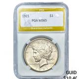 1921 Silver Peace Dollar PGA MS65