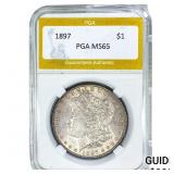 1897 Morgan Silver Dollar PGA MS65