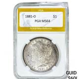 1881-O Morgan Silver Dollar PGA MS64