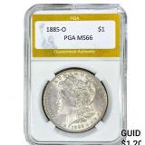 1885-O Morgan Silver Dollar PGA MS66