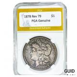 1878 Rev 79 Morgan Silver Dollar PGA Genuine