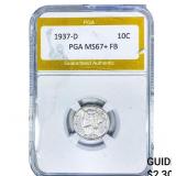 1937-D Mercury Silver Dime PGA MS67+FB