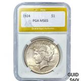 1924 Silver Peace Dollar PGA MS65