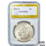1904-O Morgan Silver Dollar PGA MS65
