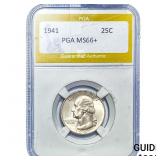 1941 Washington Silver Quarter PGA MS66+