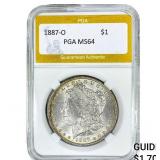 1887-O Morgan Silver Dollar PGA MS64