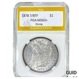 1878 7/8TF Morgan Silver Dollar PGA MS63+ Strong