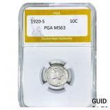 1920-S Mercury Silver Dime PGA MS63