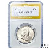 1952-S Franklin Half Dollar PGA MS64FBL
