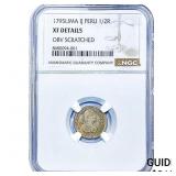 1795 Lima Colonial Spain Silver 1/2 Real NGC XF De