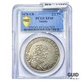 1676 Saxony Silver 2/3 Thaler PCGS XF45