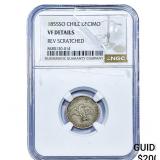 1855 Chile Silver Decimo NGC VF Details