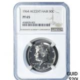 1964 Kennedy Half Dollar NGC PF65 Accent Hair