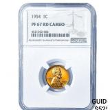 1954 Wheat Cent NGC PF67 RD Cameo