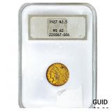 1927 $2.50 Gold Quarter Eagle NGC MS62