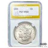 1890 Morgan Silver Dollar PGA MS65