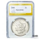 1886 Morgan Silver Dollar PGA MS65